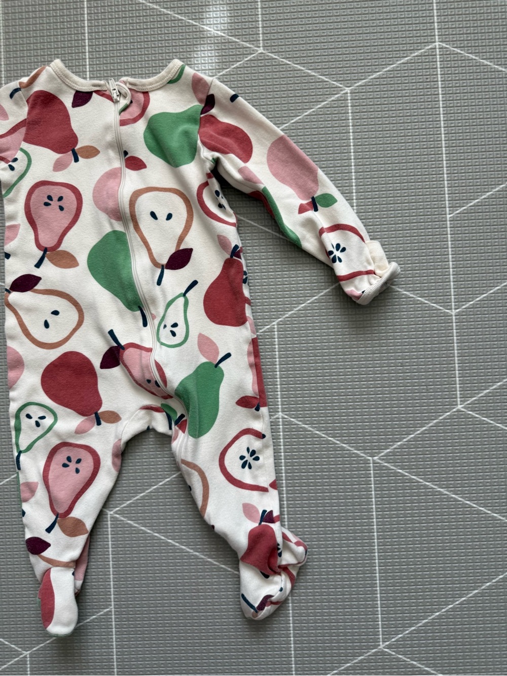 wonder nation|Baby girl long sleeve Footed One-Piece with Pink & Green Pears•••